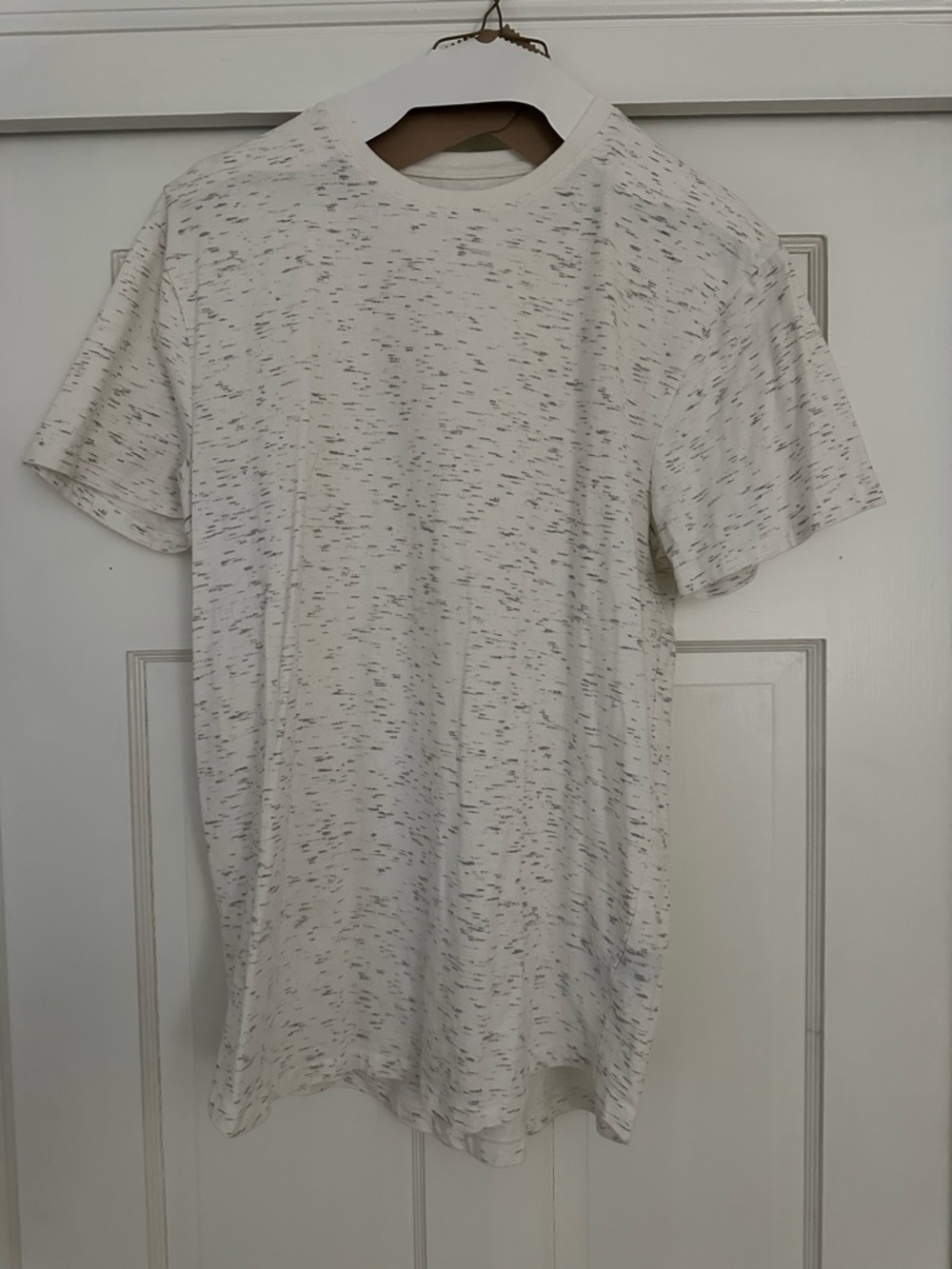 Men's White Speckled Short Sleeve Crewneck Tee